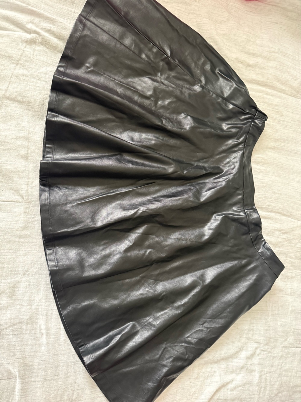 Classic Black Faux Leather Mini Skirt